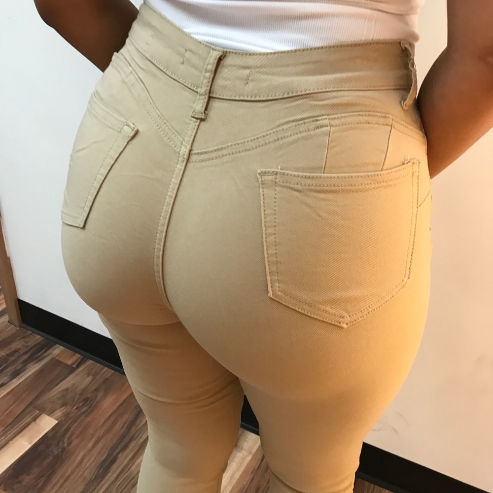 ‼️ Khaki Nude Hyper Stretch Skinny Leg Jeggings - Picture 5 of 8